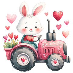 cute watercolor valentine bunny
