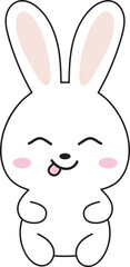 Easter Bunny Rabbit Character with cute emotion. Perfect for kids' activities, stickers, emoticons, avatars, and more