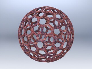 Wireframe Shape Geometric Honeycomb Sphere 3D print model