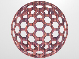 Wireframe Shape Geometric Honeycomb Sphere 3D print model