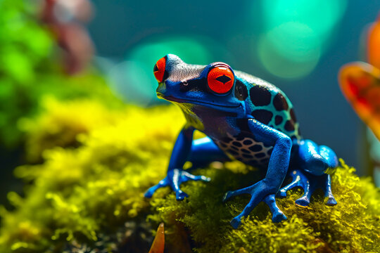Blue Poison dart frog (Rendrobates tinctorius)
