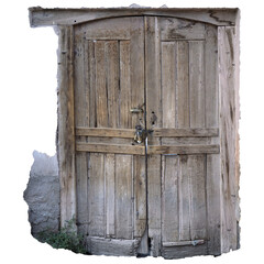 Puerta antigua vieja y gastada