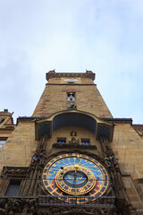 Fototapeta na wymiar Prague, Czech republic - December 15th 2018 - Astronomical clock in Prague Czech republic. This is a famous clock with a zodiacal ring and many many more