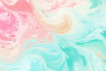 Fototapeta na wymiar Pastel mint seamless marble pattern with psychedelic swirls