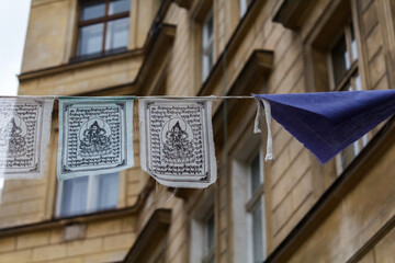 Photo of prayer flags hangin on a string just like in Nepal