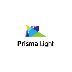 Vector creative of prism light or flash light on diamond logo design