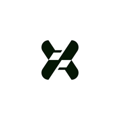 Vector creative letter X and S geometric line logo design template
