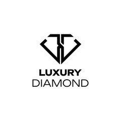 Vector monogram of letter J and C with luxury diamond concept logo design