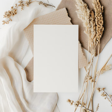 Romantic mock-up for wedding card invitation, blank space, celebration 