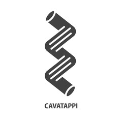 Cavatappi glyph icon. Italian pasta symbol. Vector illustration.