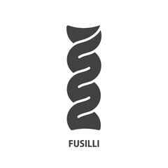 Fusilli glyph icon. Italian pasta symbol. Vector illustration.