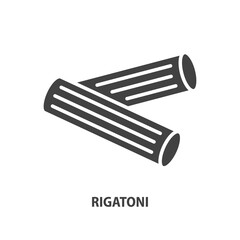 Rigatoni glyph icon. Italian pasta symbol. Vector illustration.