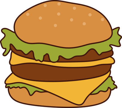 Hamburger Illustration Element Set