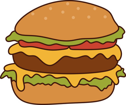 Hamburger Illustration Element Set