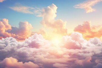 Fototapeta na wymiar Pearl sky with white cloud background 