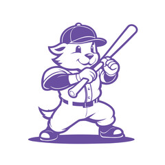 Baseball Player Carton Illustration