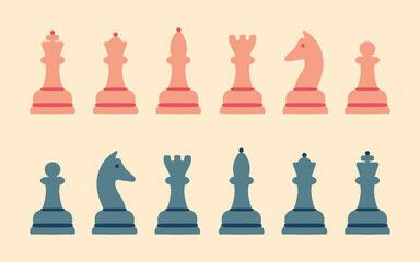 Chess pieces. Vector Illustration.