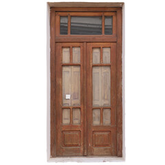 Puerta vieja y gastada de madera