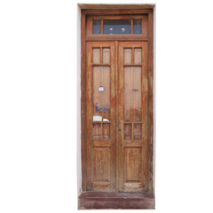 Puerta vieja y gastada de madera