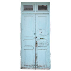 Puerta vieja y gastada de madera