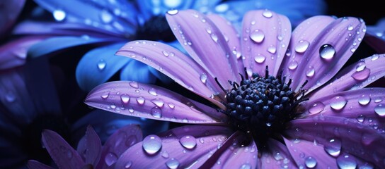 Purple Flower With Water Droplets, A Close-up Image of Natures Beauty