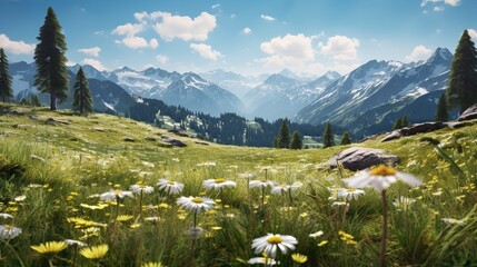 Alpine Edelweiss Meadow Elegance - AI Generated