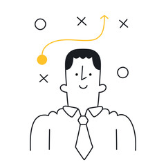 Strategic Thinking Businessman - Visualizing Success! Doodle style with an editable strike.