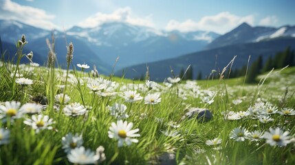 Alpine Edelweiss Meadow Elegance - AI Generated