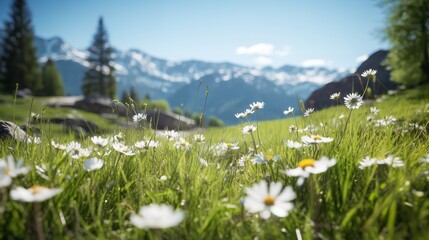 Alpine Edelweiss Meadow Elegance - AI Generated