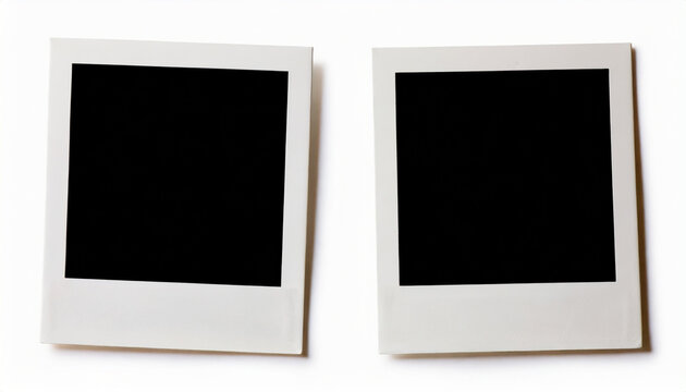 Blank instant photo frame, simple pure white background - Mockup