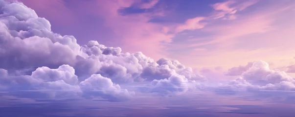 Foto op Canvas Purple sky with white cloud background © Lenhard