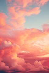 Red sky with white cloud background 