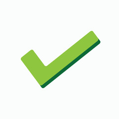 a green list yes or right sign graphic
