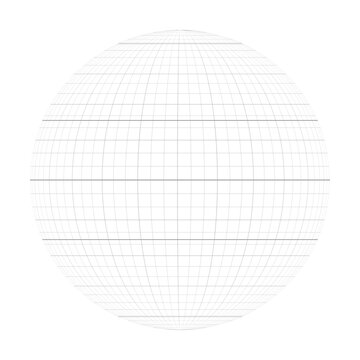 Earth planet globe grid of meridians and parallels, or latitude and longitude. Thick marked Equator, Tropic of Capricorn, Tropic of Cancer, Arctic Circle and Antarctic Circle. Vector illustration