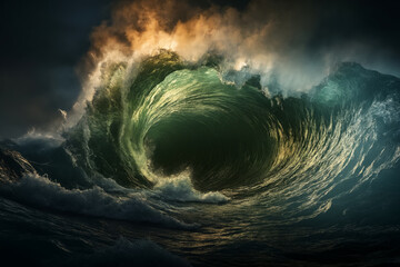 The enchanting beauty and roaring energy of the waves.	 - obrazy, fototapety, plakaty