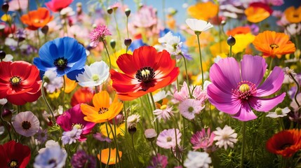 Coastal Summer Wildflower Extravaganza - AI Generated