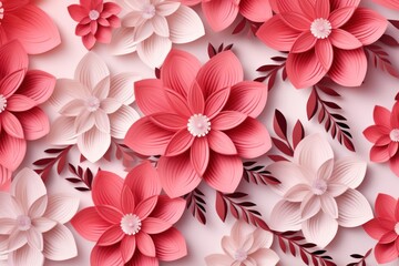 Ruby pastel template of flower designs with leaves and petals
