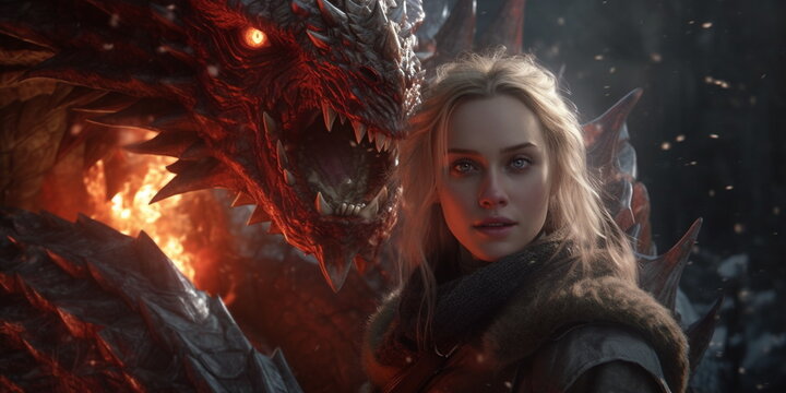girl with dragon