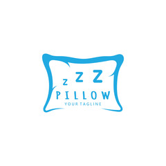 Creative logo designs for pillows, blankets, bed sheets and beds, sleep, zzz, clock, moon and stars.