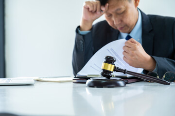 Attoney or lawyer viewing documents.