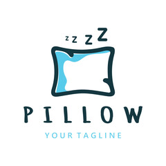 Creative logo designs for pillows, blankets, bed sheets and beds, sleep, zzz, clock, moon and stars.