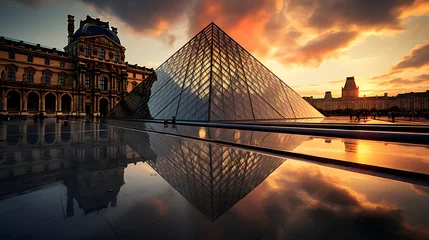 Wandaufkleber Louvre museum Paris © Artworld AI