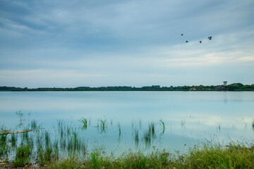 Obraz na płótnie Canvas Danube Delta landscape photo. Travel to Romania Murighiol 