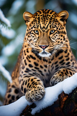 Naklejka premium close up of a leopard