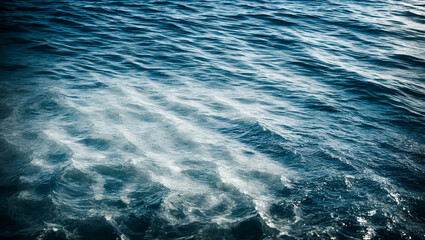 Obraz premium blue sea water texture, natural texture of agitated sea surface. Ai Generative