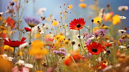 Obraz premium Autumn Wildflower Meadow Charm - AI Generated