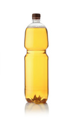 Beer in a plastic bottle isolated on white.