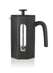 French press isolated on white.