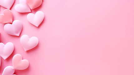 Valentine's Day background on a pink pastel background. 