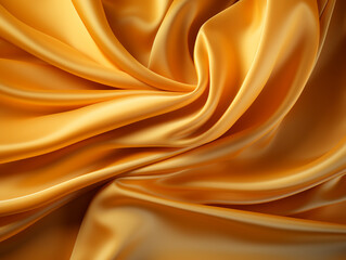 Fototapeta premium Yellow cloth background with a luxurious shine.